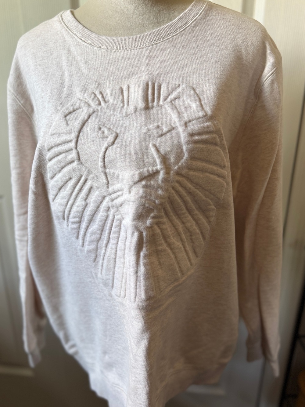 Disney Light Cream Embossed Lion King Crewneck Sweatshirt
